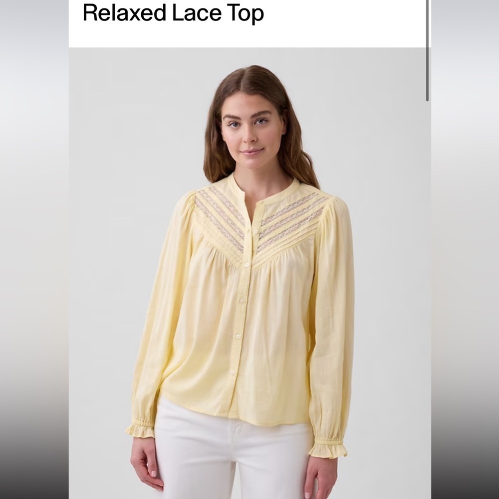 GAP Light Yellow Lace Blouse
